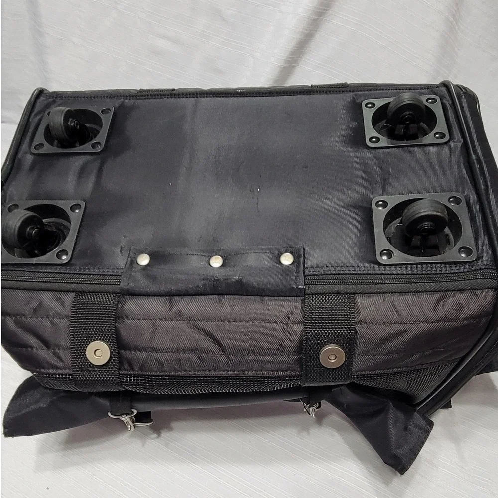 Pet Carrier Sherpa Ultimate On-the-Go Rolling Black Mesh Quilted Small Dog Cat